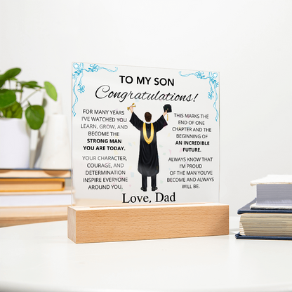 To My Son – Inspirational Graduation Plaque