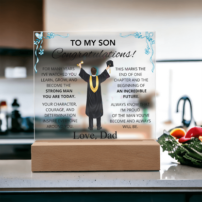To My Son – Inspirational Graduation Plaque