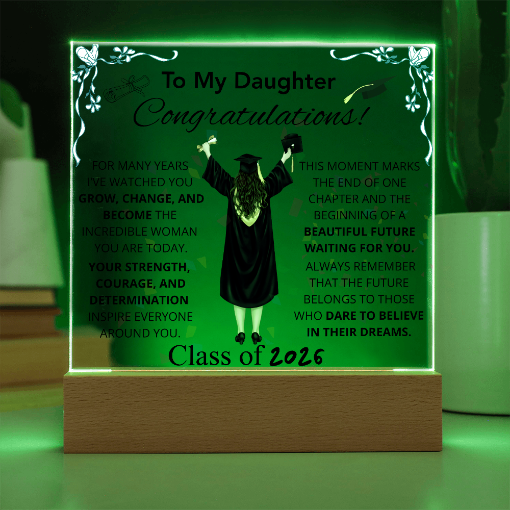 To My Daughter – Inspirational Graduation Plaque
