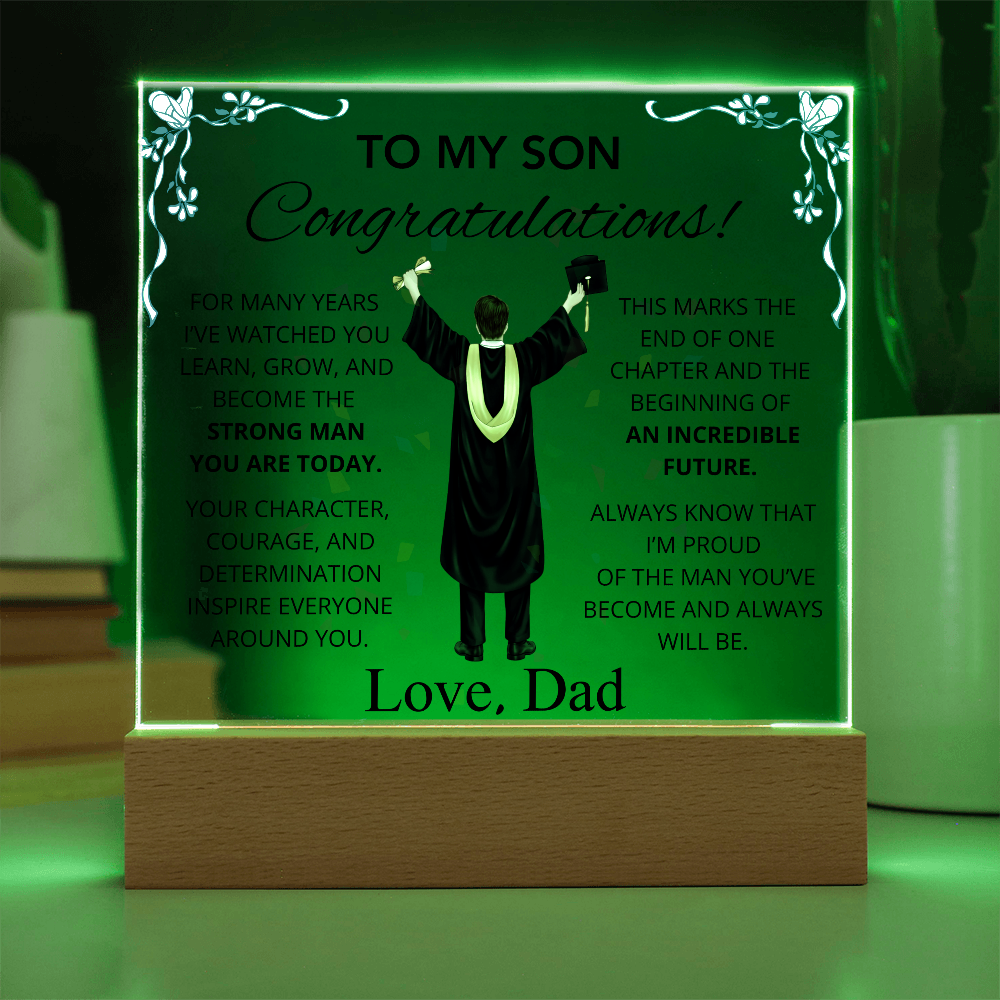 To My Son – Inspirational Graduation Plaque