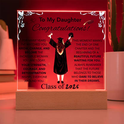 To My Daughter – Inspirational Graduation Plaque