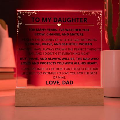 To My Daughter – Acrylic Plaque Inspirational Keepsake from Dad
