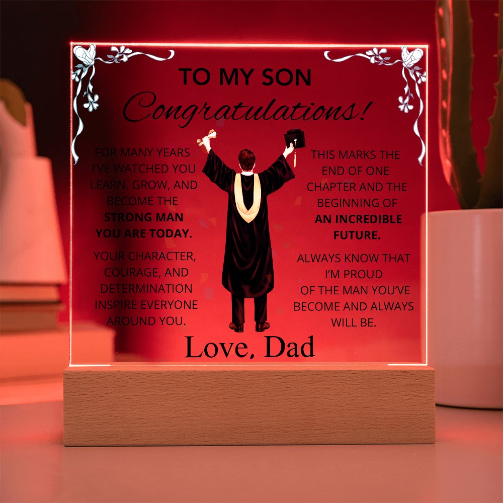 To My Son – Inspirational Graduation Plaque