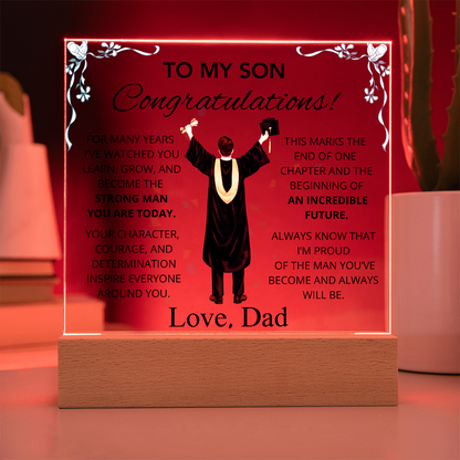 To My Son – Inspirational Graduation Plaque