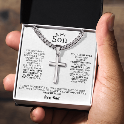To My Son - Braver, Stronger, Smarter Cross Gift Set
