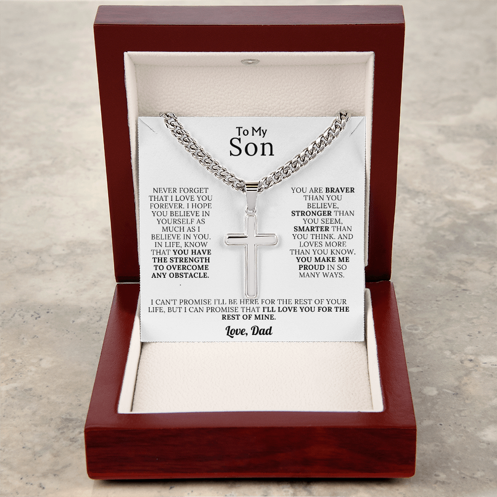 To My Son - Braver, Stronger, Smarter - Cross Gift Set