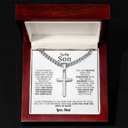 To My Son - Braver, Stronger, Smarter Cross Gift Set