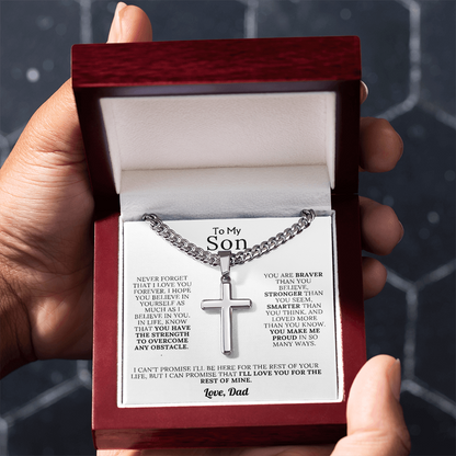 To My Son - Braver, Stronger, Smarter Cross Gift Set
