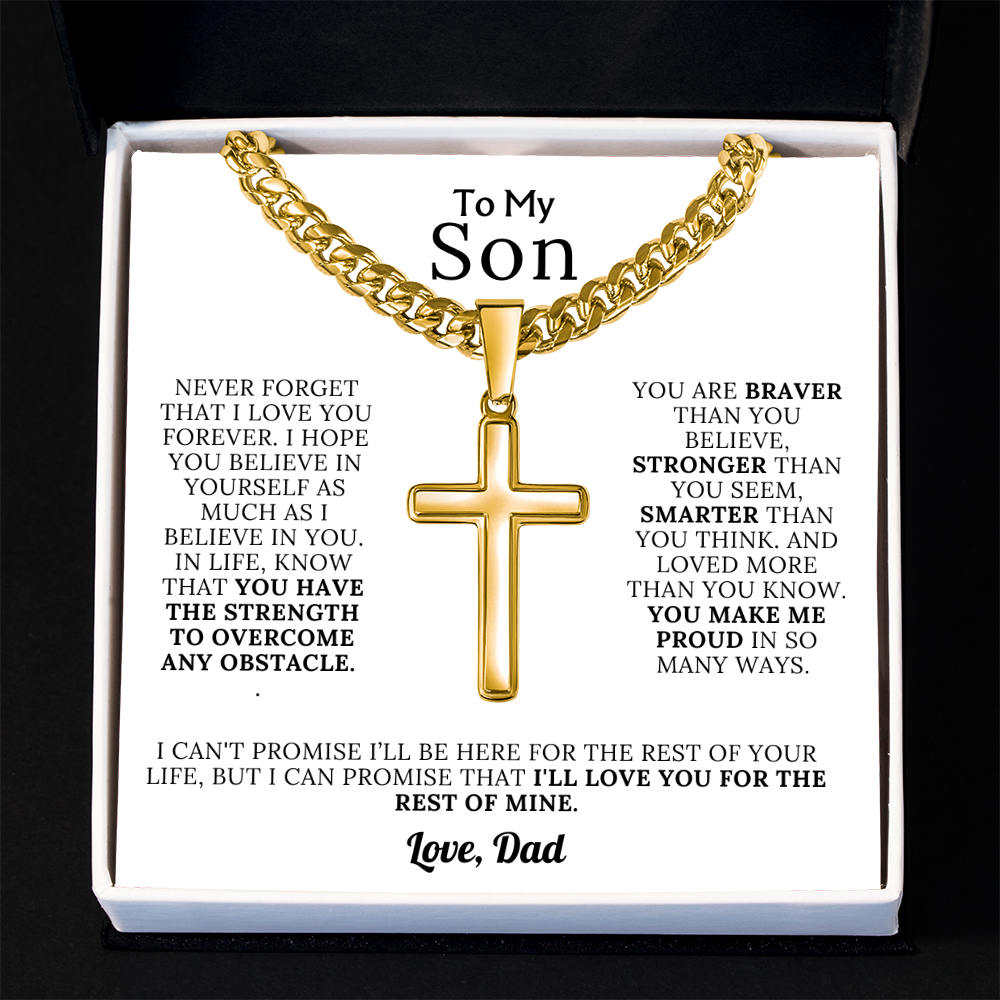To My Son - Braver, Stronger, Smarter Cross Gift Set