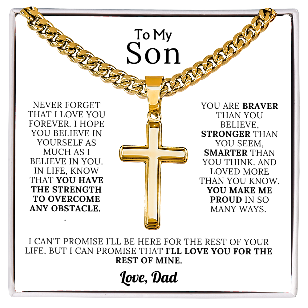 To My Son - Braver, Stronger, Smarter Cross Gift Set