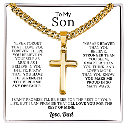 To My Son - Braver, Stronger, Smarter Cross Gift Set