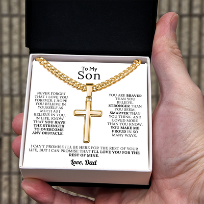 To My Son - Braver, Stronger, Smarter Cross Gift Set