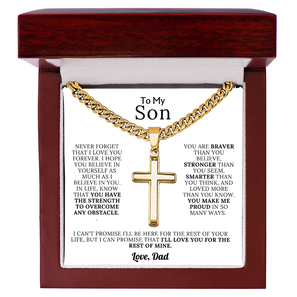 To My Son - Braver, Stronger, Smarter Cross Gift Set