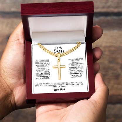 To My Son - Braver, Stronger, Smarter Cross Gift Set