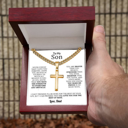 To My Son - Braver, Stronger, Smarter - Cross Gift Set
