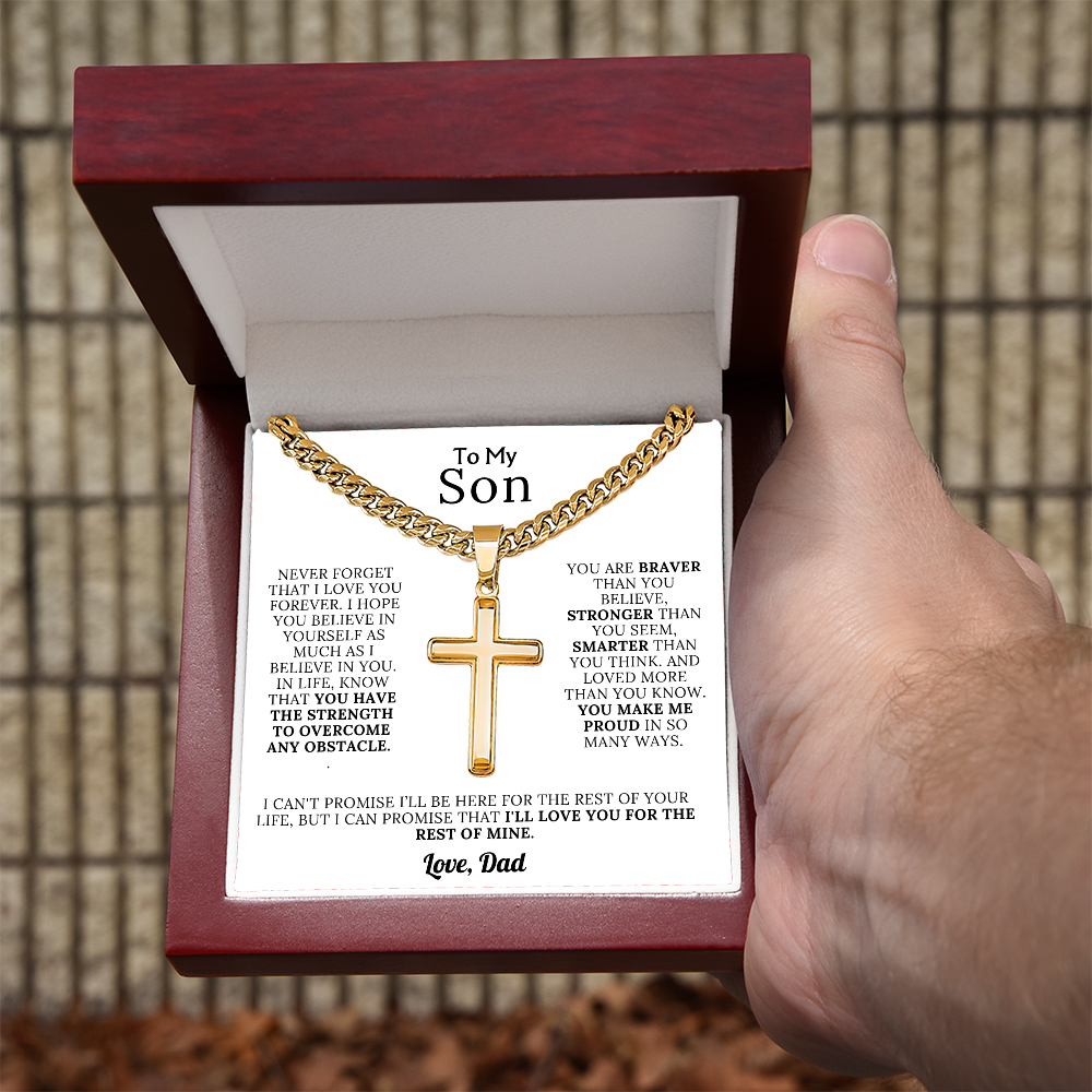 To My Son - Braver, Stronger, Smarter Cross Gift Set