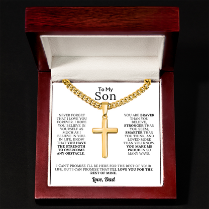 To My Son - Braver, Stronger, Smarter Cross Gift Set