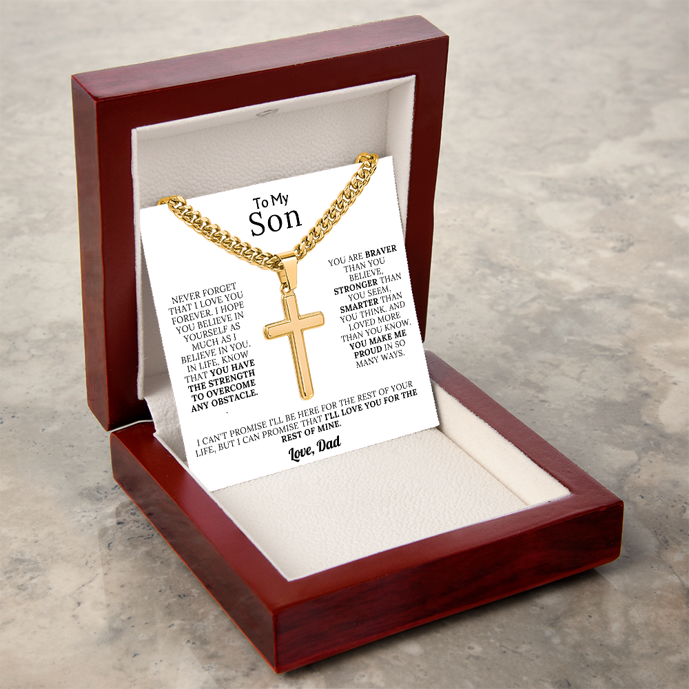 To My Son - Braver, Stronger, Smarter Cross Gift Set