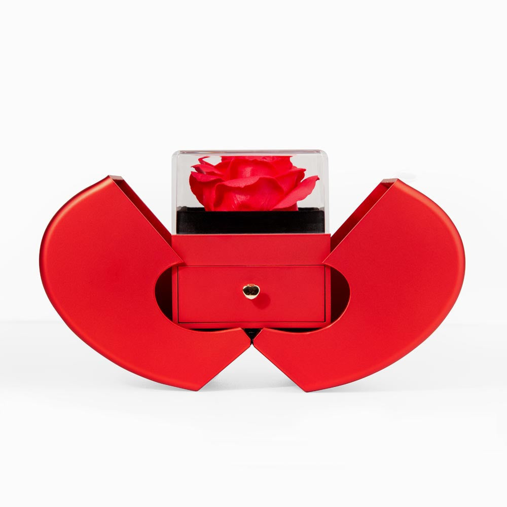 Beautiful Gift for Daughter: "I Will Always Be There" Gift Set With Heart Box and Red Rose Surprise