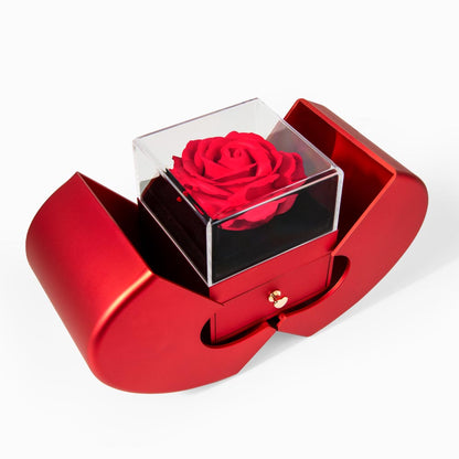 Beautiful Gift for Daughter: "I Will Always Be There" Gift Set With Heart Box and Red Rose Surprise