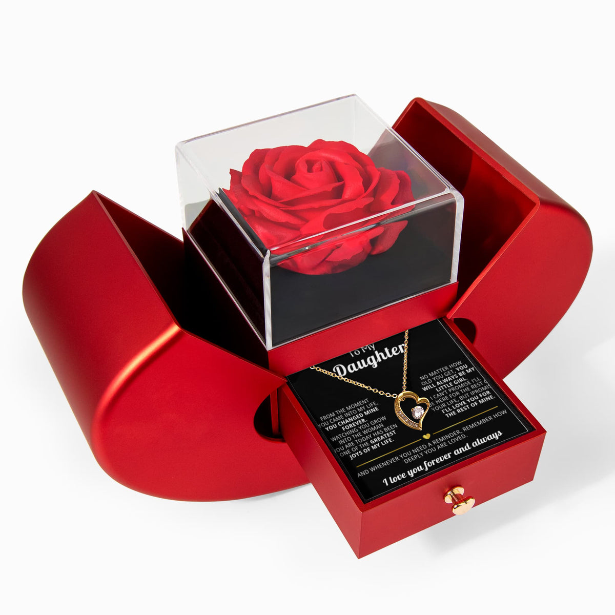 Beautiful Necklace Gift Set - Heart Box W/ Heartfelt Message