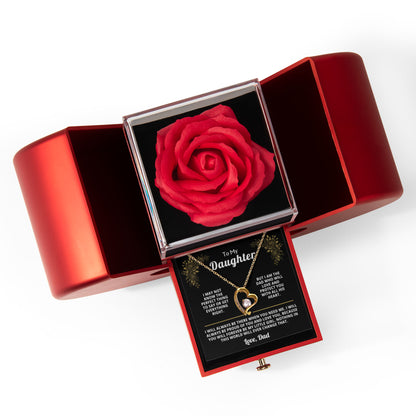 Beautiful Gift for Daughter: "I Will Always Be There" Gift Set With Heart Box and Red Rose Surprise